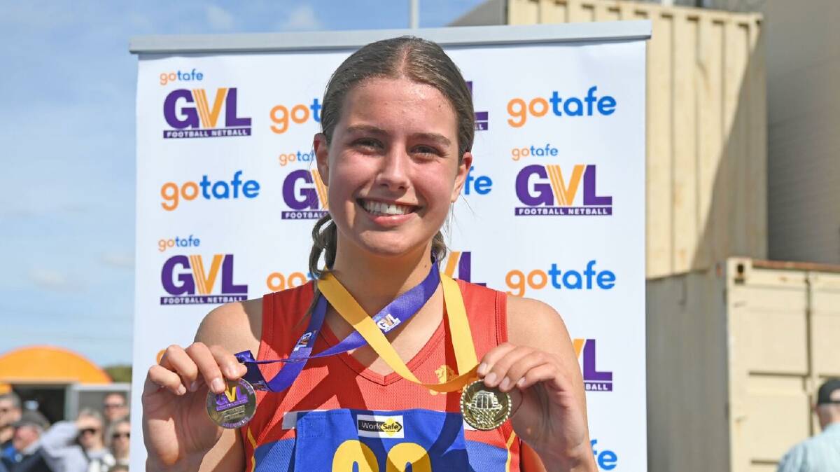 Ruby Martin with her league MVP and premiership medals. Picture by Rechelle Zammit