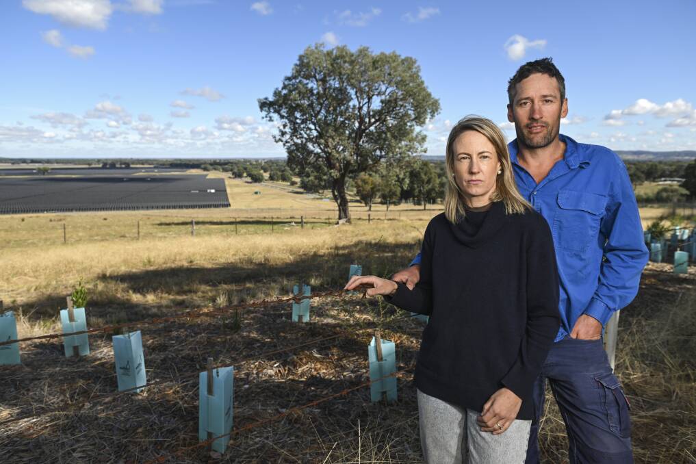 Meadow Creek beef farmers Jess and John Conroy say small communities no longer have a voice after the Victorian government launched new laws to fast-track renewable projects. Picture by Mark Jesser