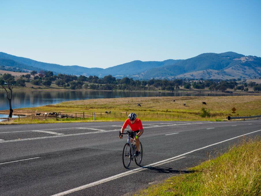 A rider in the countryside near Lake Hume. Picture by Ben Eyles