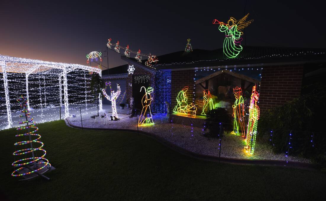 Christmas lights extraordinaire Kevin Allitt's 2022 display. Picture by Ash Smith