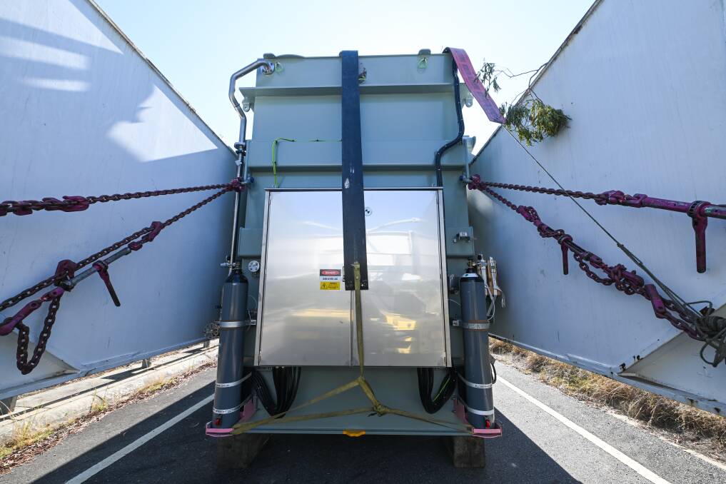 The load is carrying a 170 tonne renewable energy transformer bound for the NSW Central Coast. Picture by Mark Jesser