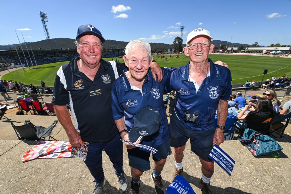 Albury Tigers and Yarrawonga Pigeons supporters have showed up in force at Lavington Sports Ground to watch their teams face off in the Ovens and Murray grand final. Pictures by Mark Jesser