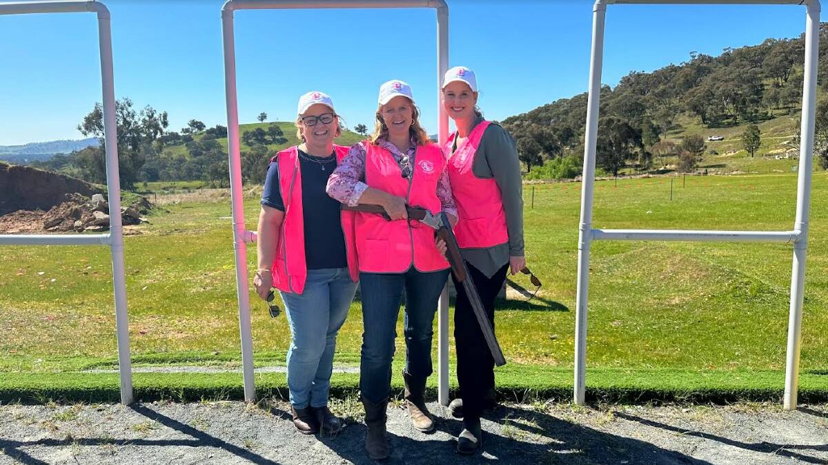 Country Women's Association members Chelsea Steinhauser, Jacqui Scott and Emma Sorgdrager at the Women on Target event at SSAA Wodonga Rifle Range. Picture supplied