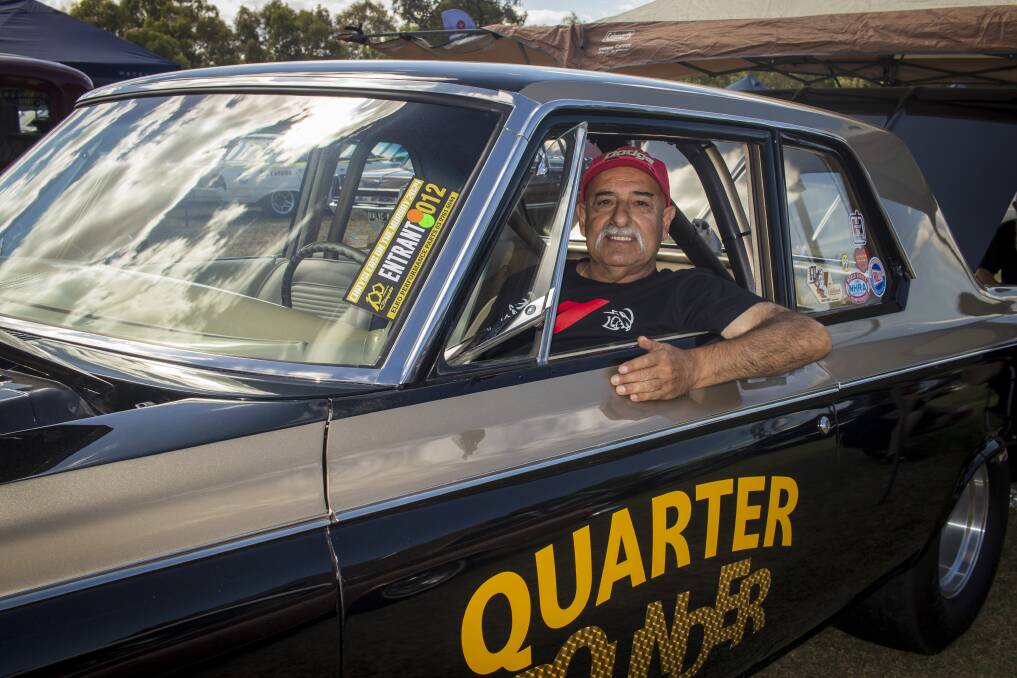 Melbourne's John Coinu with his 1964 Dodge 330, also known as the 'Quarter Pounder'. Picture by Layton Holley