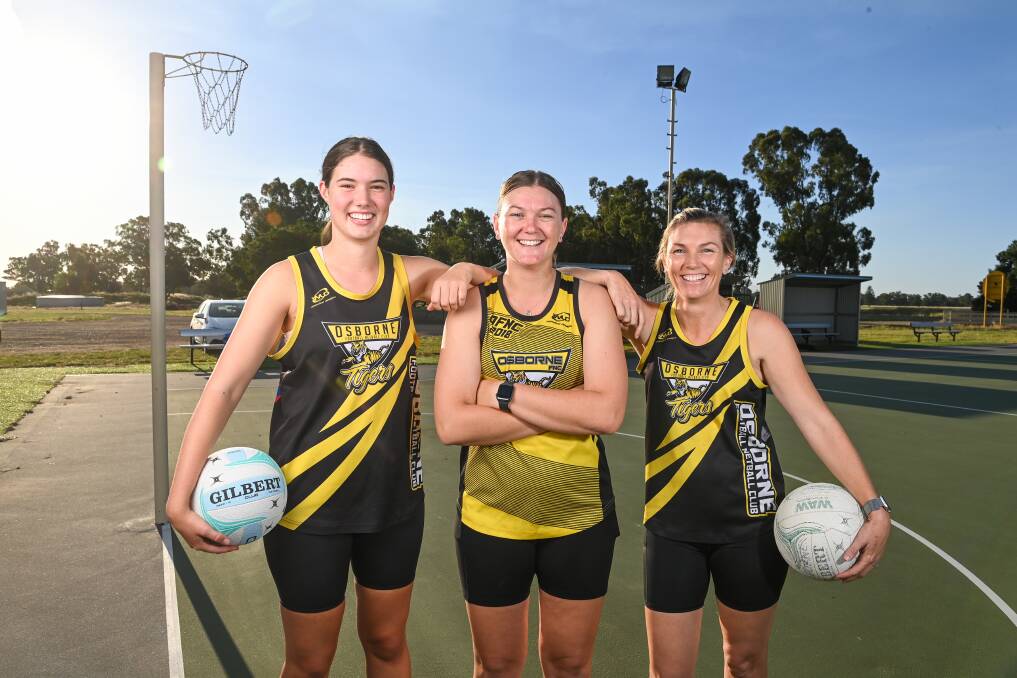 Lou Madden (left) and Sally Hunter (middle) have departed the Tigers this season, while premiership player Sara Schneider (right) has returned to coach the A-grade side alongside her sister, Tamara Edmunds. Picture by Mark Jesser.