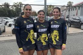 Jade, Aleira and Kijana McCowan received the opportunity to play alongside each other in Albury's A-grade for the first time on Saturday, in what was Jade's debut game in the Tigers' top side.