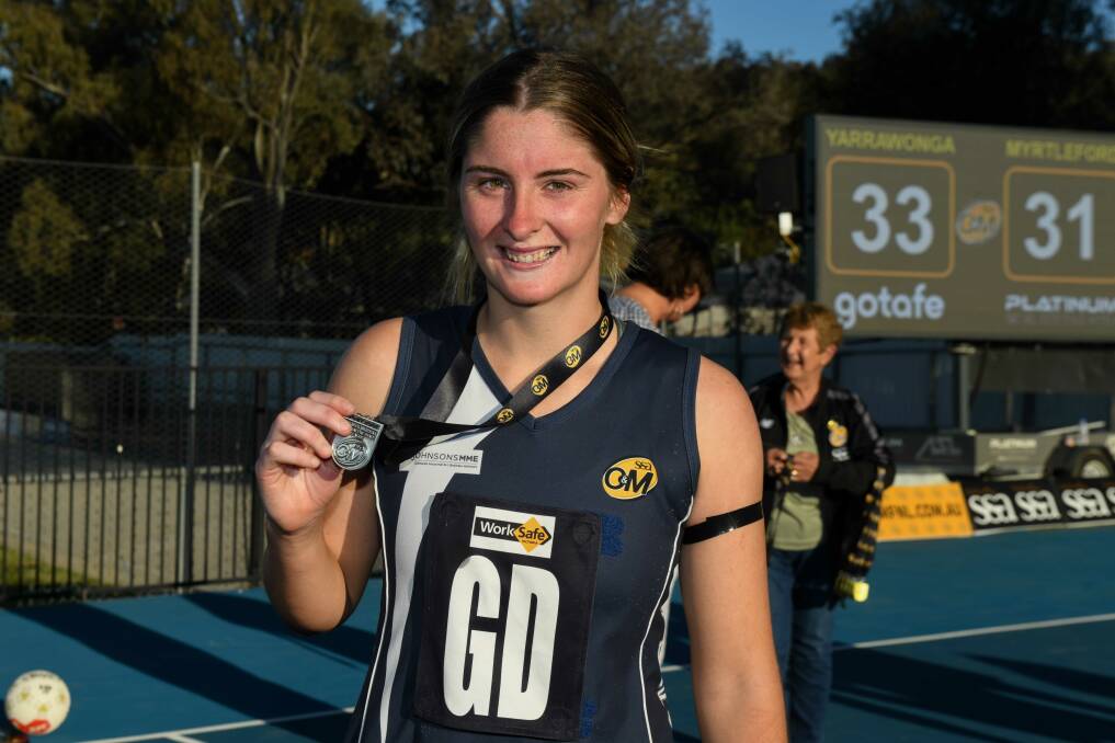 Yarrawonga's Macey Hicks with her best on court medal.