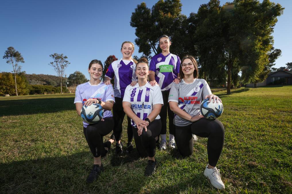 Maya Davis, Rachael Clarke, Alex Waters, Eva Davis and Ashlea Thurnam are enjoying another season playing alongside each other with Melrose FC. Picture by James Wiltshire.