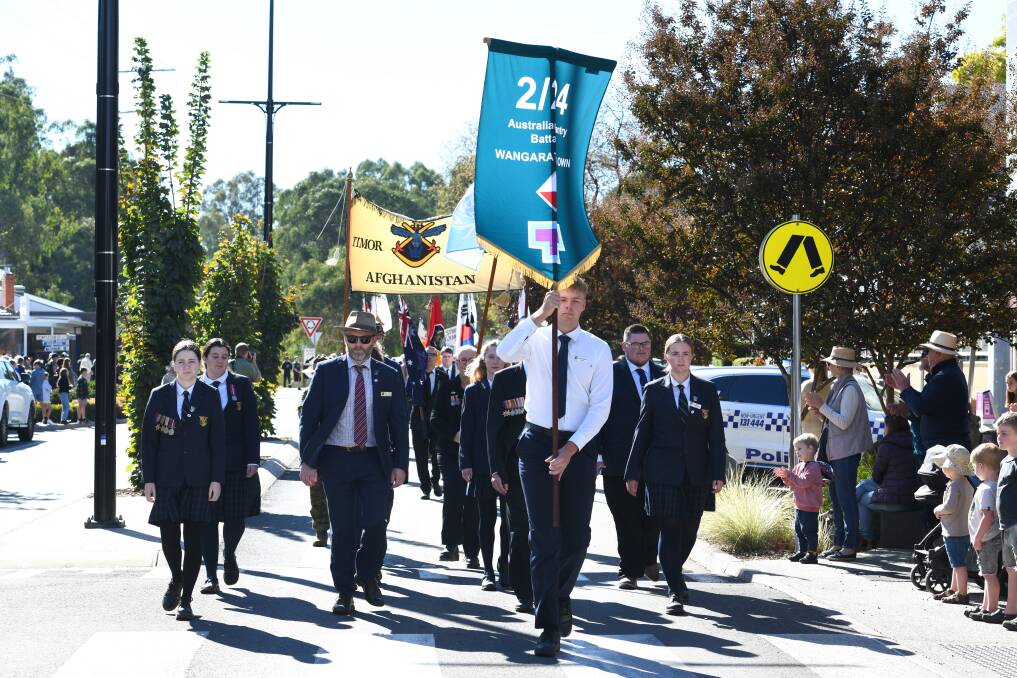 The march walked from the RSL to the Wangaratta War Memorial. Picture supplied by the Wangaratta Chronicle