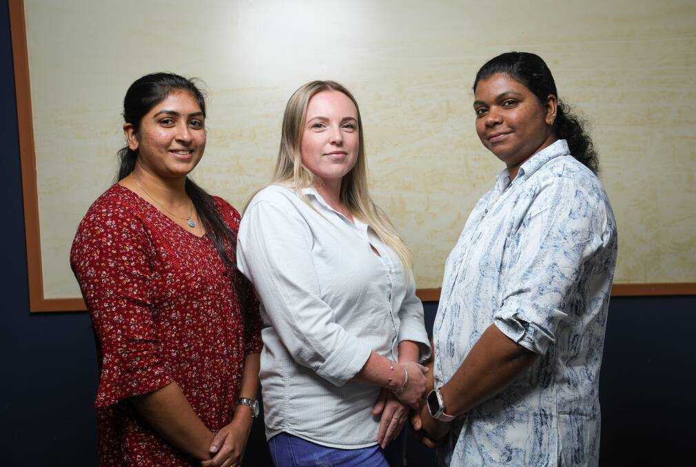 New international nurses Chinju Baby, Leia Cook and Sophie Soman are looking forward to experiencing life on the Border. Picture by James Wiltshire