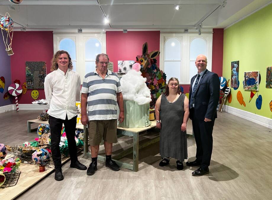 MAMA's Michael Moran, artists David Dick and Tara Dodd and chief executive of Mercy Connect Trent Dean have been working on the exhibition Everyday for the past two years. Picture supplied 