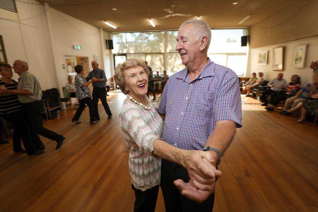 Dulcie Keighran and Neville Pearce enjoying dancing the 'woodside waltz' together. Picture by James Wiltshire