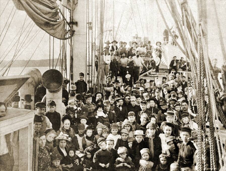 UTOPIAN DREAM:A photograph of passengers aboard the Royal Tar en route to South America. Picture: State Library of New South Wales