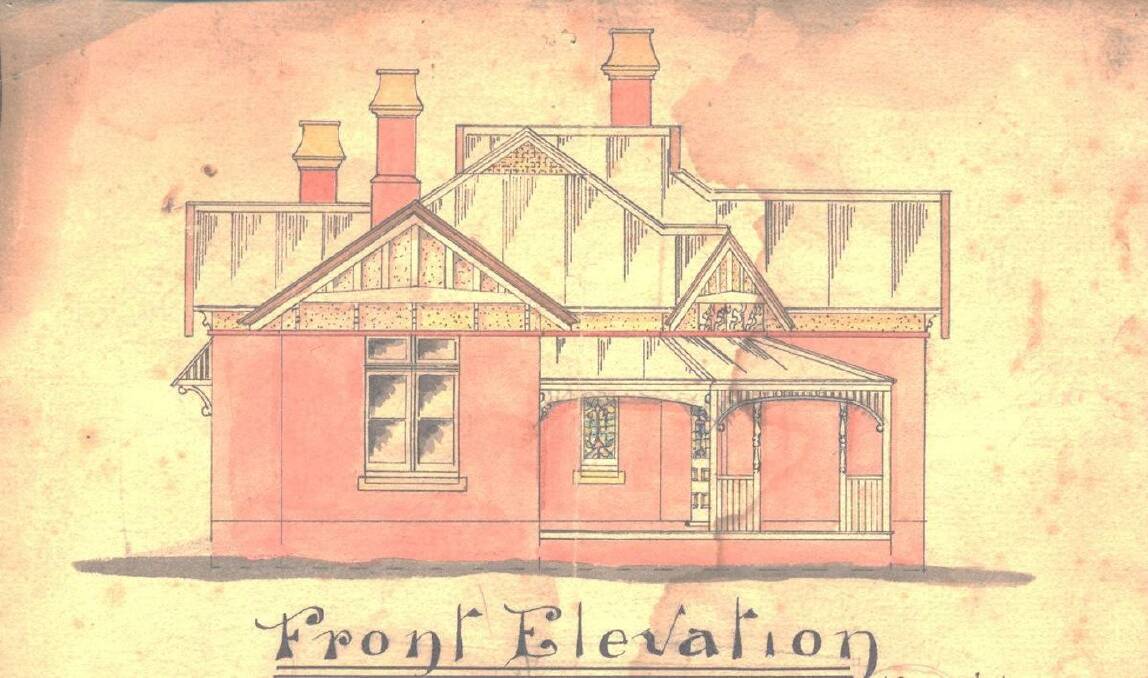 DRAWING ON THE PAST: A Frew and Logan architectural drawing in 1909 details the Schlink home built on the corner of Stanley Street which later became Sister Hughes' hospital. 
