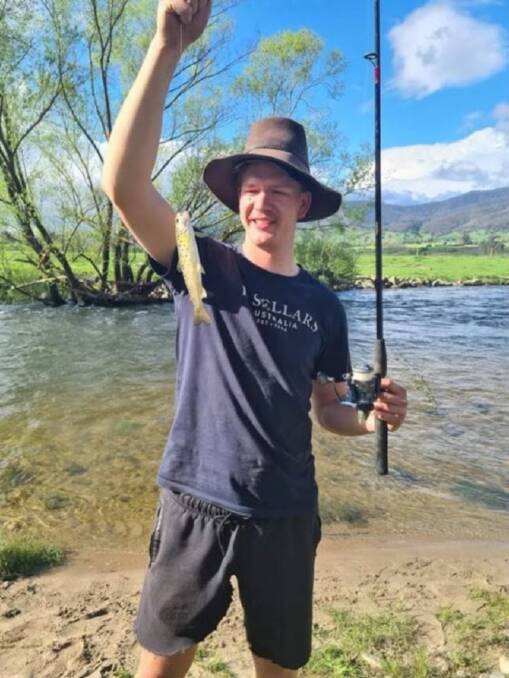 THREE TIMES A CHARM: Tristan Mann caught this very unlucky trout floating a worm after the first three casts he put in the tree. Picture: Supplied