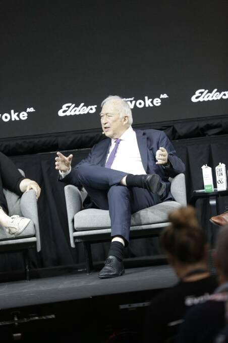 CANDID: Hungry Jacks founder Jack Cowin speaking at EvokeAg 2020 in Melbourne this morning.