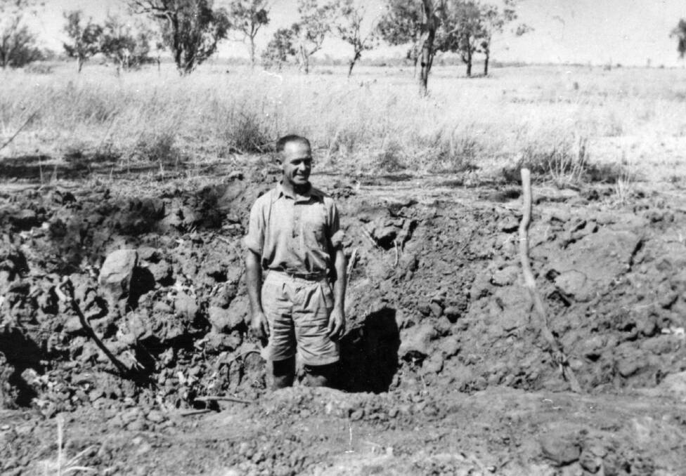 LITTLE DAMAGE: One of the bomb craters at the old Katherine Airfield, now home to the Katherine Museum. The crater has been protected for today's tourists to see. Picture: Katherine Museum.