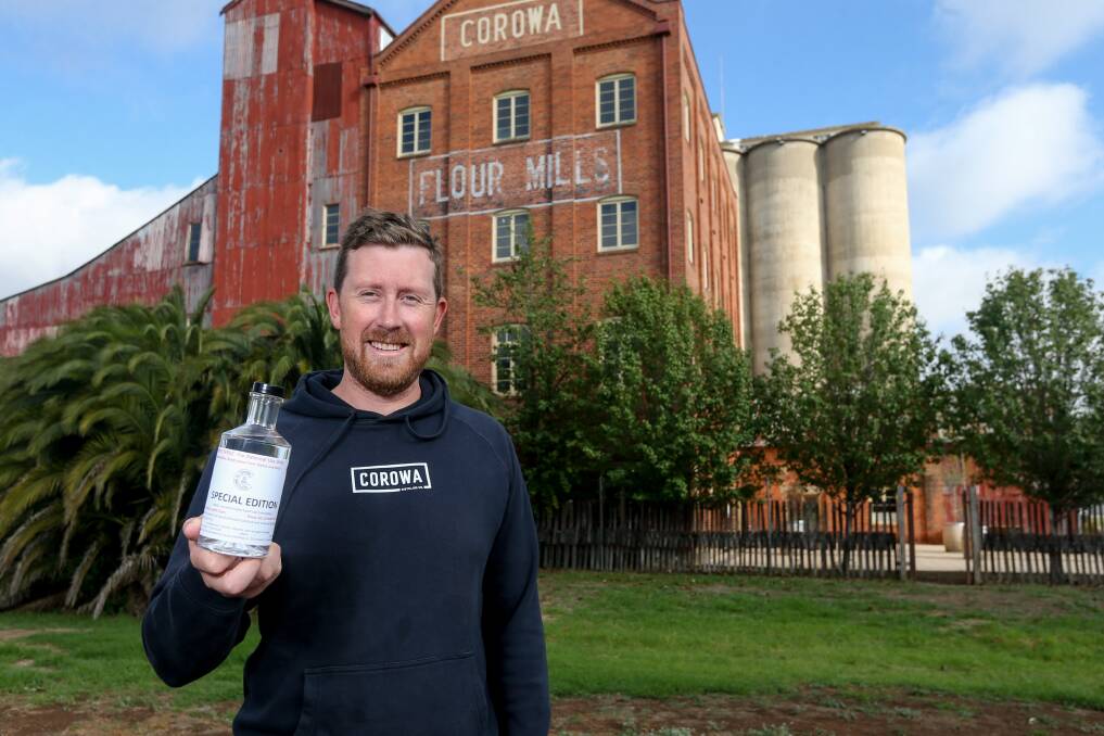 SPECIAL EDITION: Corowa Whisky and Chocolate Factory managing director Dean Druce says the company has diversified into hand sanitiser to help keep the public safe from COVID-19 and save jobs. Picture: TARA TREWHELLA