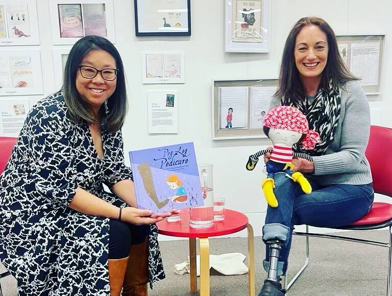 Border author and illustrator Aimee Chan with former Albury resident Eliza Ault-Connell at the Canberra launch of Juvenilia. Picture supplied