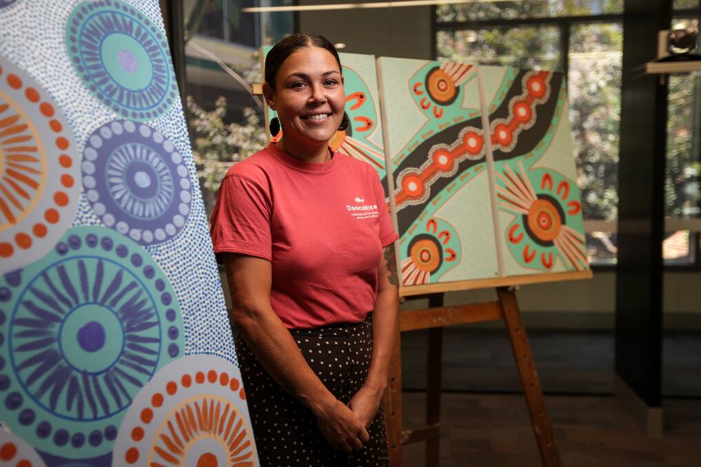 Albury Wodonga Regional Cancer Centre Trust Fund commissioned Teisha Toi to create six artworks for the centre. Picture by James Wiltshire