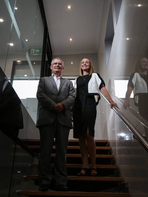 FIRM BELIEFS: Dan Simmonds and Allison Bruce in Albury ahead of the opening of a Harwood Andrews office in David Street on February 8. Picture: JAMES WILTSHIRE