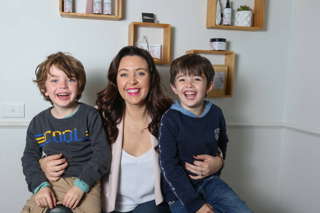 FAMILY TIES: East Albury hair and makeup artist Rachel Mead, with her sons Jude, 4, and Bronson, 6, has been nominated in the 2019 AusMumpreneur Awards, which celebrate businesswomen. Picture: TARA TREWHELLA