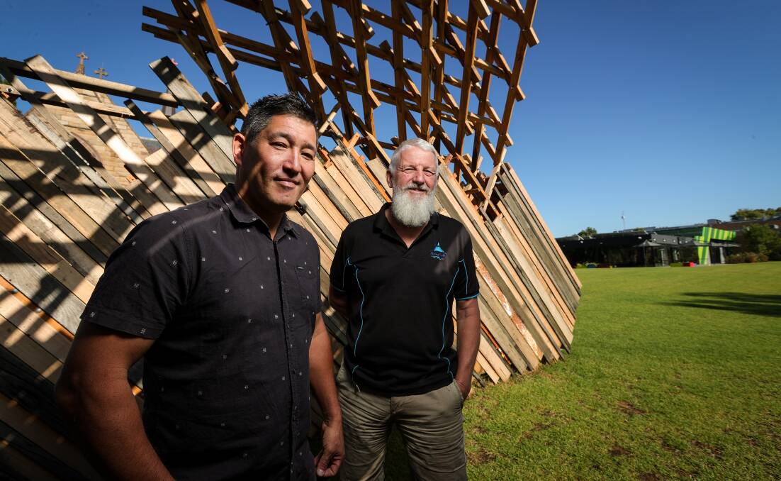 Musician Dean Haitani and Mitta Pub's Chris O'Connor will bring Mitta River Sounds to Mitta Pub this summer. Picture by James Wiltshire