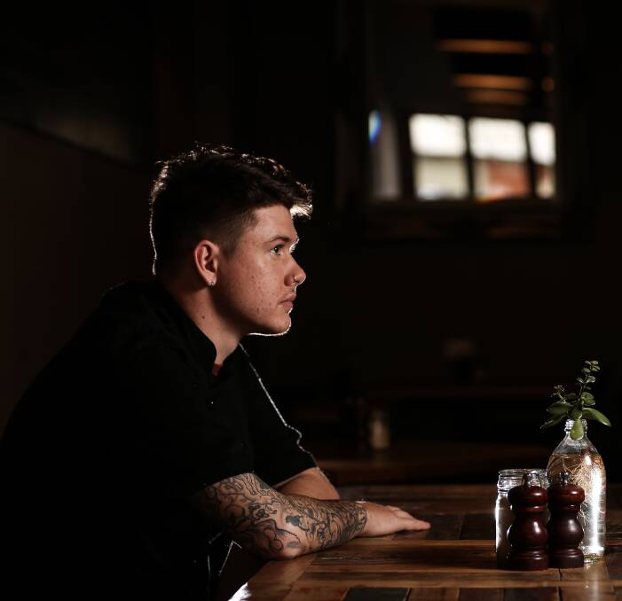 FOOD SCENE: Award-winning Albury eatery Mr Benedict chef Casey Harbridge will complete his apprenticeship on Thursday. He loves cooking with seasonal and regional produce grown on the Border. Pictures: JAMES WILTSHIRE