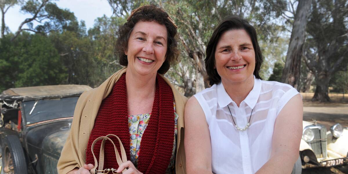 REEL LIFE: Rosalie Ham, dressed as an extra, and Sue Maslin on set for the filming of Ham's book The Dressmaker, which sold 50,000 copies. Kate Winslet receives 200 scripts a year and selects only two or three to work on. 