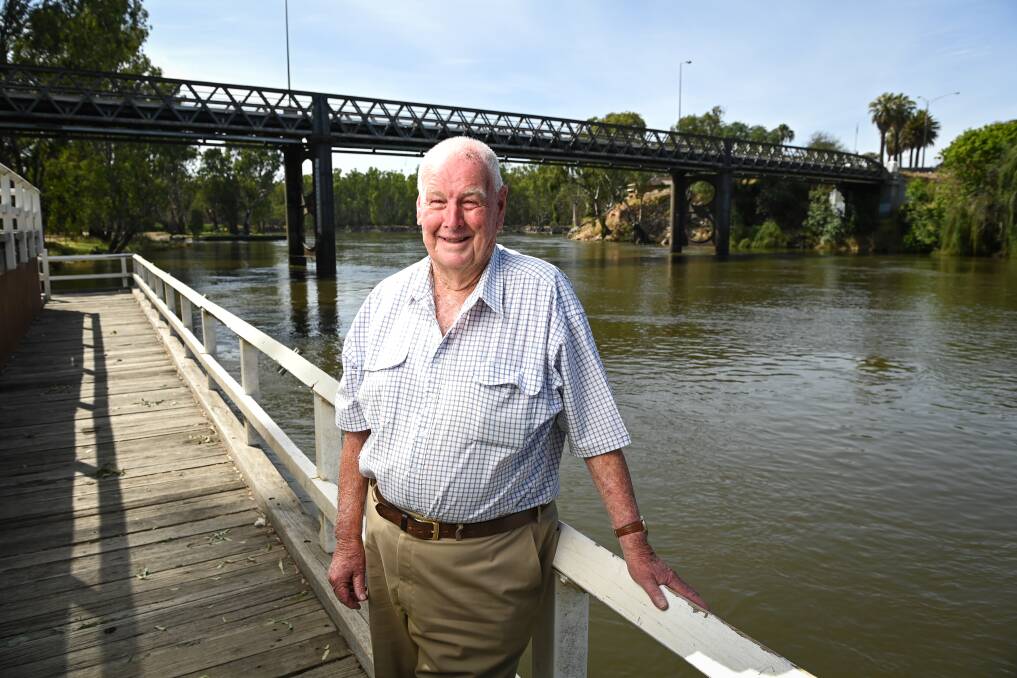 CROSSING PATHS: Former Corowa Shire councillor Keith Barber, pictured in front of the John Foord Bridge, says the Federation Bridge rated as a highlight. Picture: MARK JESSER