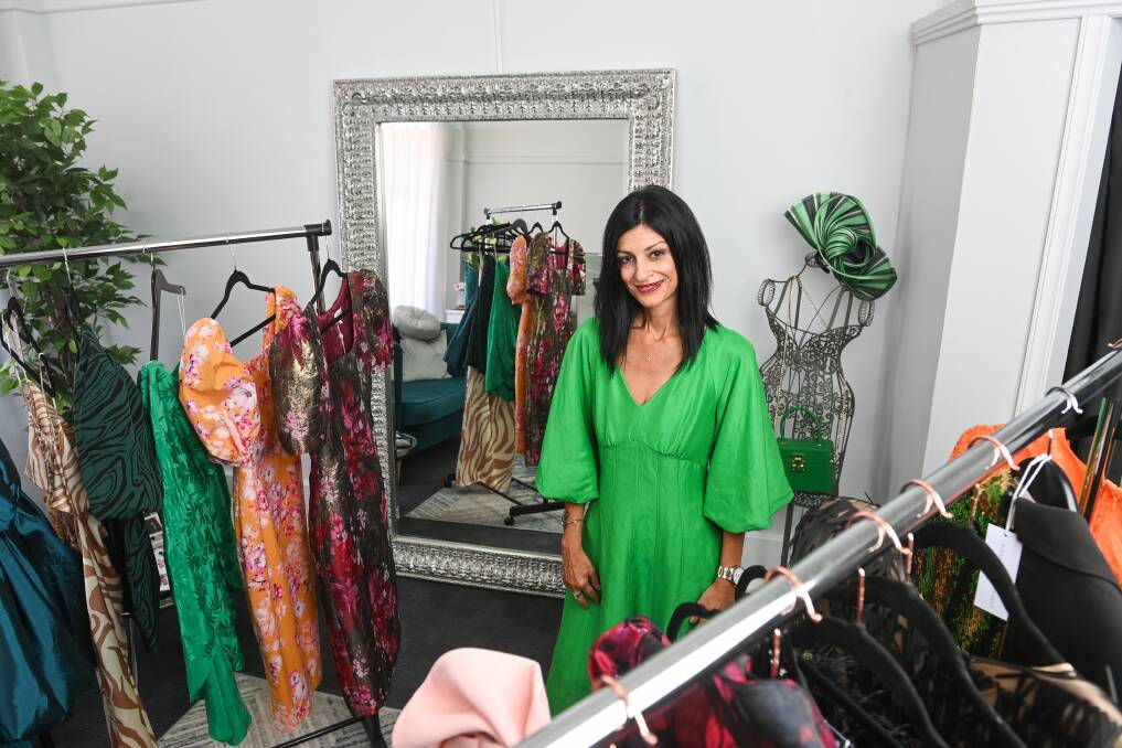 MIRROR IMAGE: Ellen Andronicos in her boutique dress and accessories hire studio, upstairs from Coronet Jewellers. Picture: MARK JESSER
