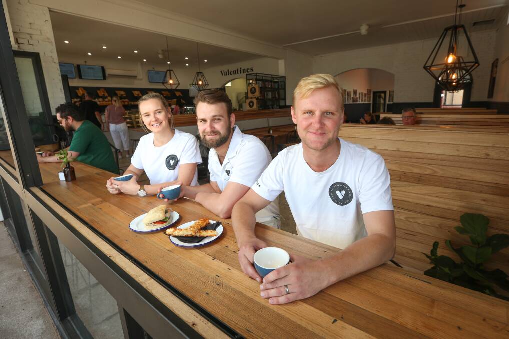 FRESH APPROACH: Siblings Matilda, Joe and Harry Valentine Perry in the new bakery and coffee roastery hub in the heart of Rutherglen. Picture: JAMES WILTSHIRE