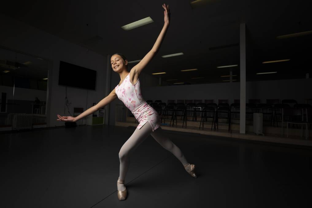 EN POINTE: Table Top ballerina Scarlet Maloney is going to the prestigious Royal Ballet School in London for an intensive summer course this month. Picture: ASH SMITH