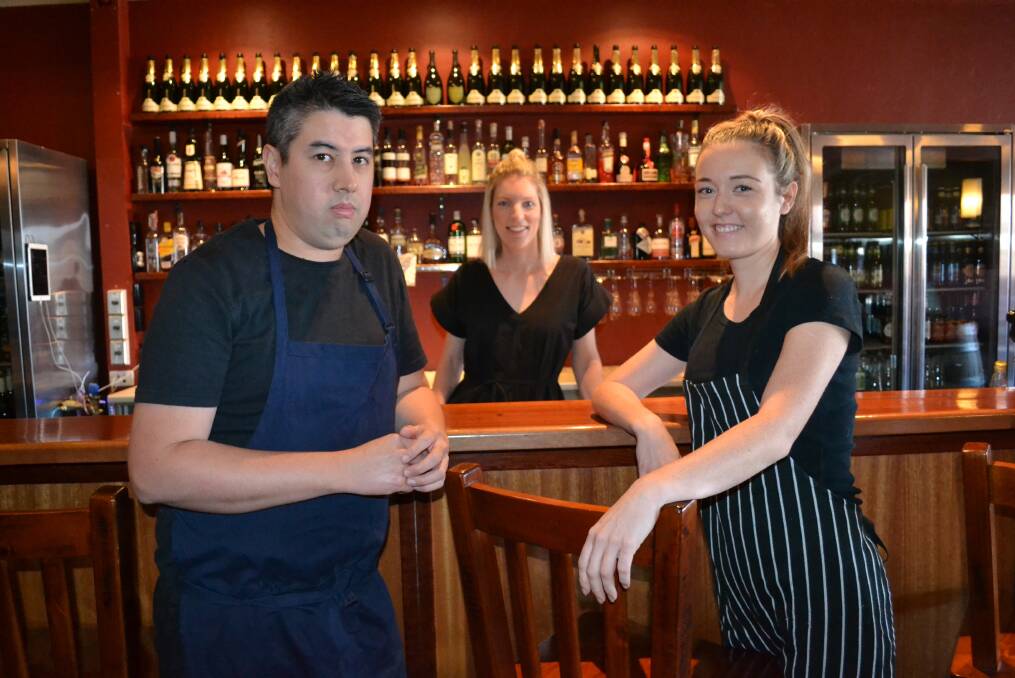 NEW MENU: Border Wine Room head chef Dan Chan, owner Kate Murray and chef Susan Radoicic are offering an a la carte menu alongside the chef's five-course tasting menu at the Albury restaurant. Picture: JODIE BRUTON
