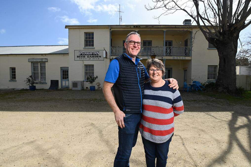 FAMILY TIES: The Plough Inn owners Phil and Cate Lithgow, who have been living in Sunbury for the past 20 years and Gippsland before that, have family ties to Tarrawingee dating back to the early settlers. Picture: MARK JESSER