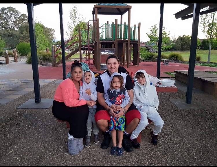 FAMILY TIES: West Albury's Christy Murray and Brandon Bell, with their children Tarleak, 4, and Jakayden, 6, and Brandon's son, also Brandon, 10.
