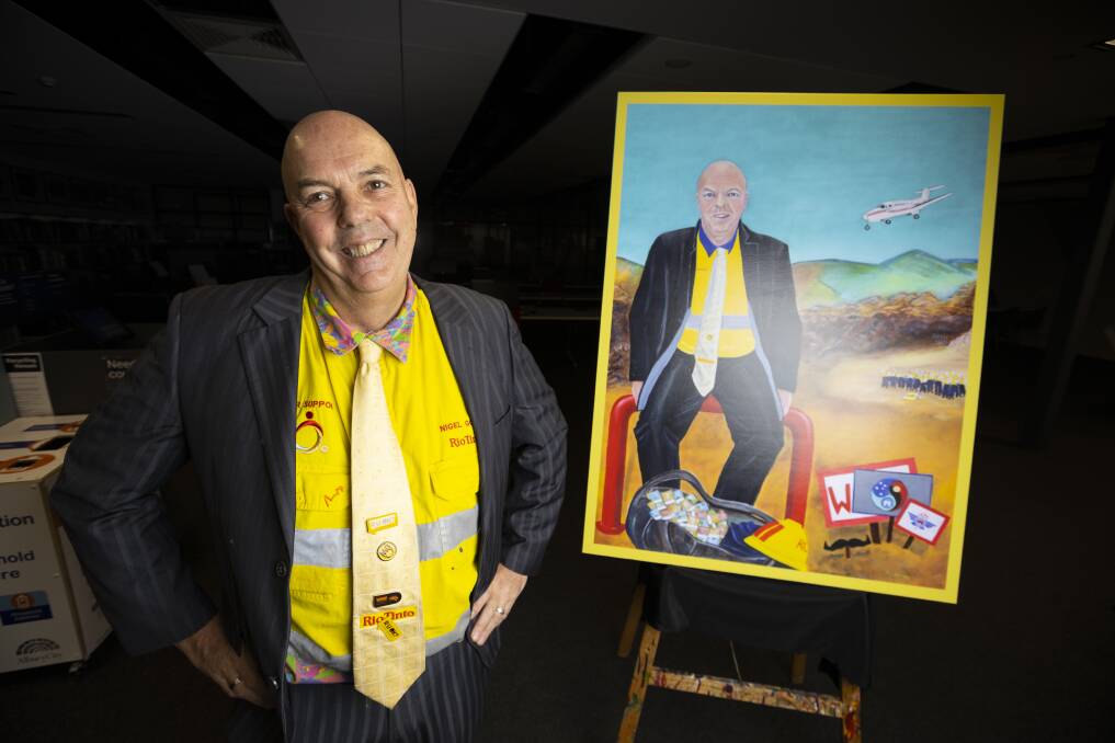 BIG PICTURE: Activist and advocate for mental health Nigel Gould will use the portrait to raise awareness for organisations such as Royal Flying Doctor Service, the Black Dog Institute and R U OK? Picture: ASH SMITH