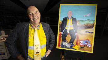 BIG PICTURE: Activist and advocate for mental health Nigel Gould will use the portrait to raise awareness for organisations such as Royal Flying Doctor Service, the Black Dog Institute and R U OK? Picture: ASH SMITH