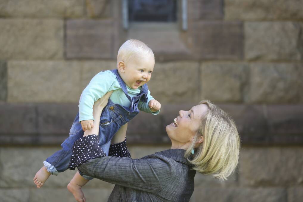 Sophie Lynch with son Myles, eight months. Picture: ELENOR TEDENBORG