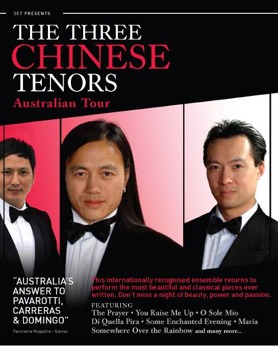 Internationally-acclaimed Three Chinese Tenors are coming to Albury Entertainment Centre.