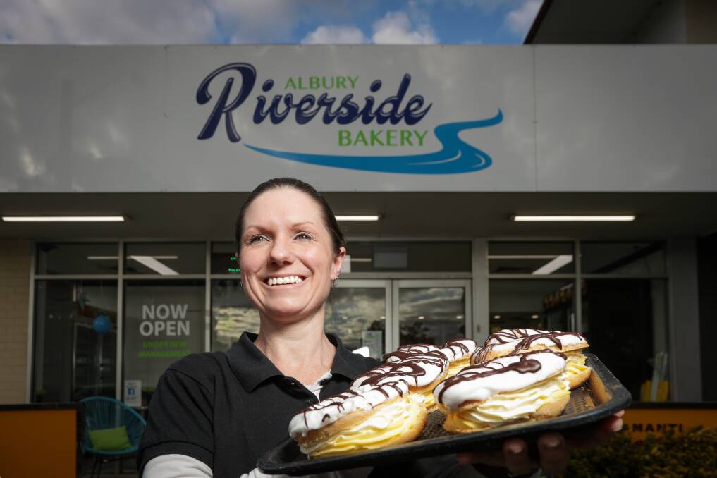 RIVERSIDE RUN: Meaghan Heinjus, pictured, and husband Shaun will officially open Albury Riverside Bakery in Wodonga Place on Saturday. Picture: JAMES WILTSHIRE