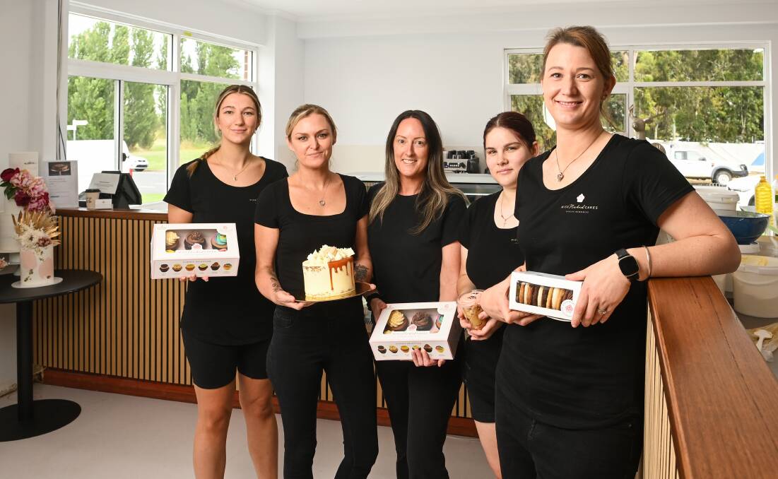 Miss Naked Cakes team Melanie Simpson, Clare Doolan, Lauren McRae, Faith Purvis and Ashley Riordan at the new premises in Mint Street. Picture by Mark Jesser