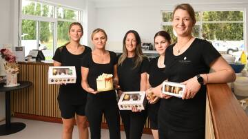 Miss Naked Cakes team Melanie Simpson, Clare Doolan, Lauren McRae, Faith Purvis and Ashley Riordan at the new premises in Mint Street. Picture by Mark Jesser
