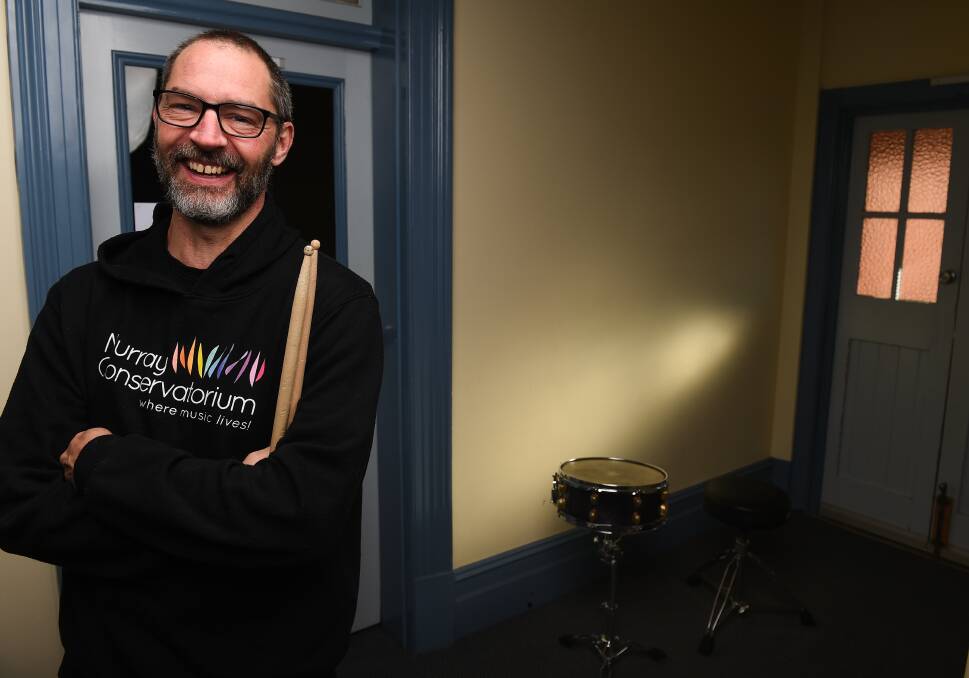 ON THE BEAT: Murray Conservatorium classical, percussion and drumset tutor Russell Weiss will offer two drumming workshops in July. Picture: MARK JESSER