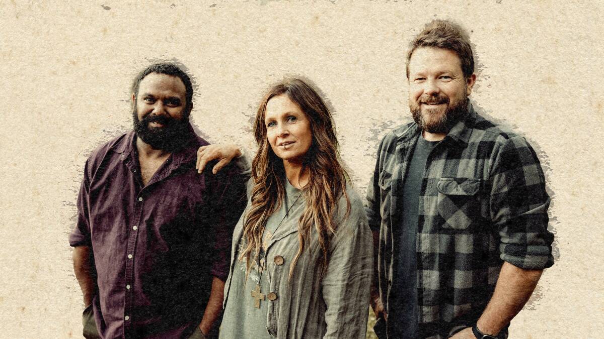 Jeremy Marou, Kasey Chambers and Tom Busby team up for Behind the Barricades, coming to Albury Entertainment Centre on September 10.