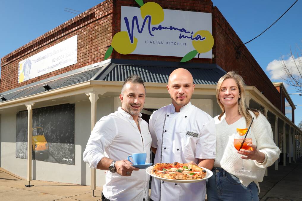 Mamma Mia Italian Kitchen team Cristiano Destri, Alessandro Destri and Serena McGuffie. Picture: JAMES WILTSHIRE