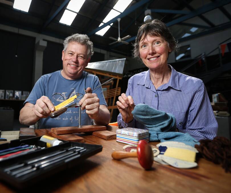 QUICK FIX: Repair Cafe Albury-Wodonga volunteers Wolfgang and Jenni Huber will demonstrate age-old skills at Albury Library on Monday. Picture: JAMES WILTSHIRE