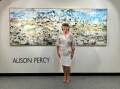 Border artist Alison Percy at her new exhibition Wildflower Dreaming in Melbourne. Picture by Vernissage Art