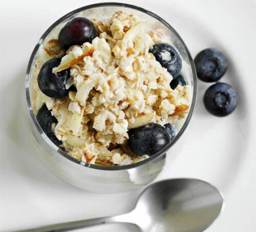 Sumac Roasted Blueberry Bircher is the ideal start to a warm, summer's day.