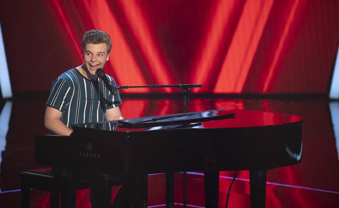 ON KEY: Arthur Hull performs in the blind auditions for The Voice 2022 on Channel 7 on Tuesday night. Picture: CHANNEL 7
